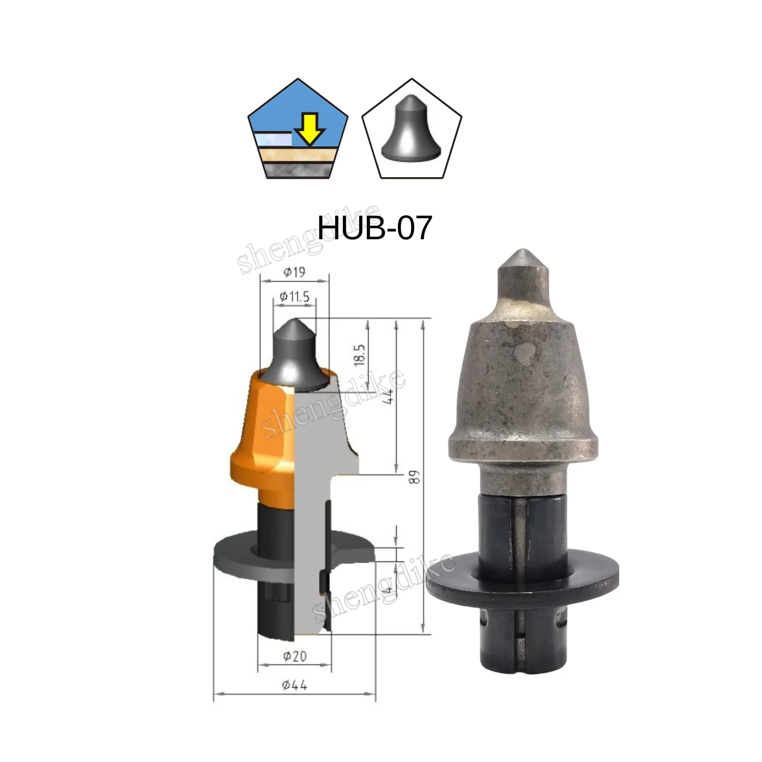 Asphalt pavement milling cutter head W8/20 W8r/22 Tungsten Carbide Road Milling Picks Cutting Bits