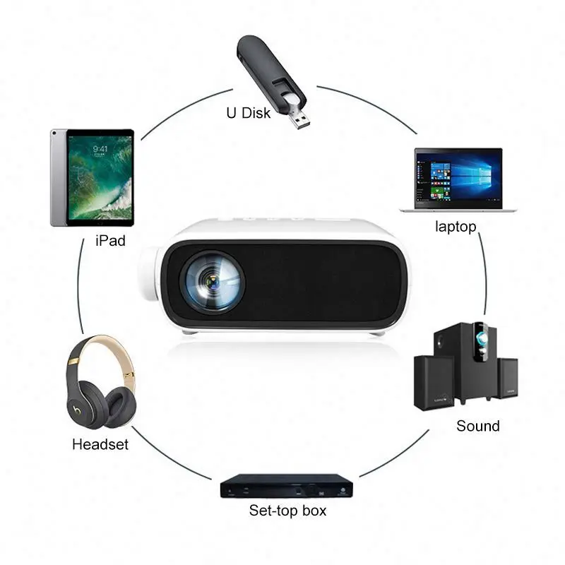  Видеопроектор Android Wifi беспроводной Full Hd Led Beamer1080P видео Рождественский проектор