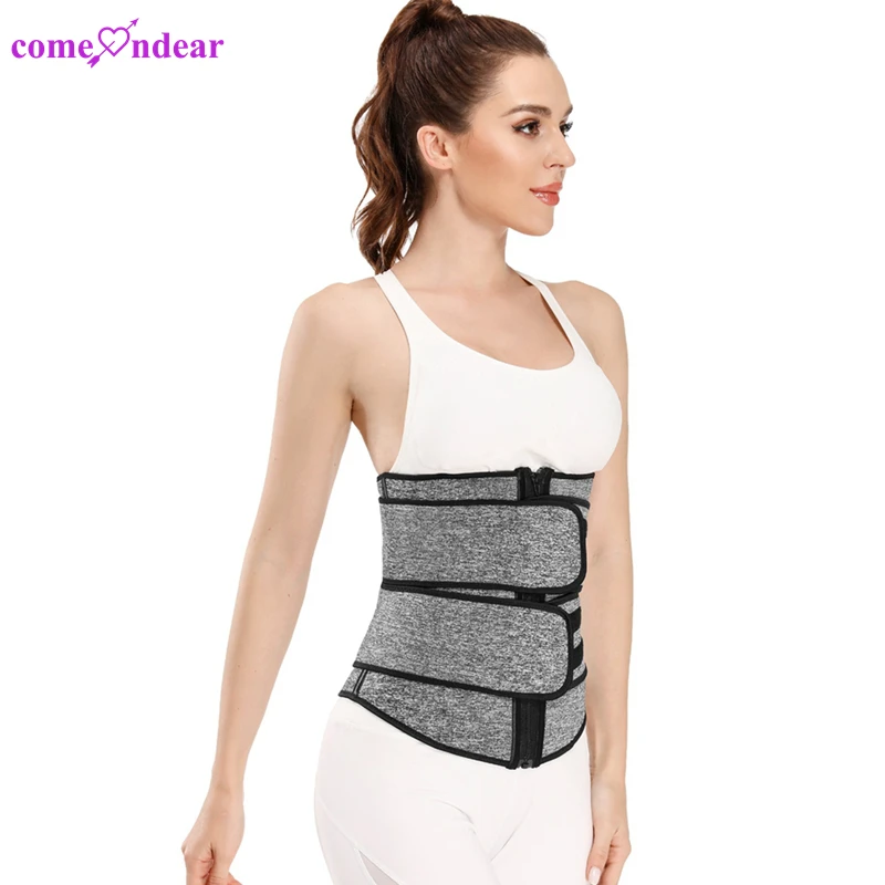 Custom Double Belt 9 Steel Bones And Zipper Waist Trainer Plus Size Shapers Fitness Shapewear For Women