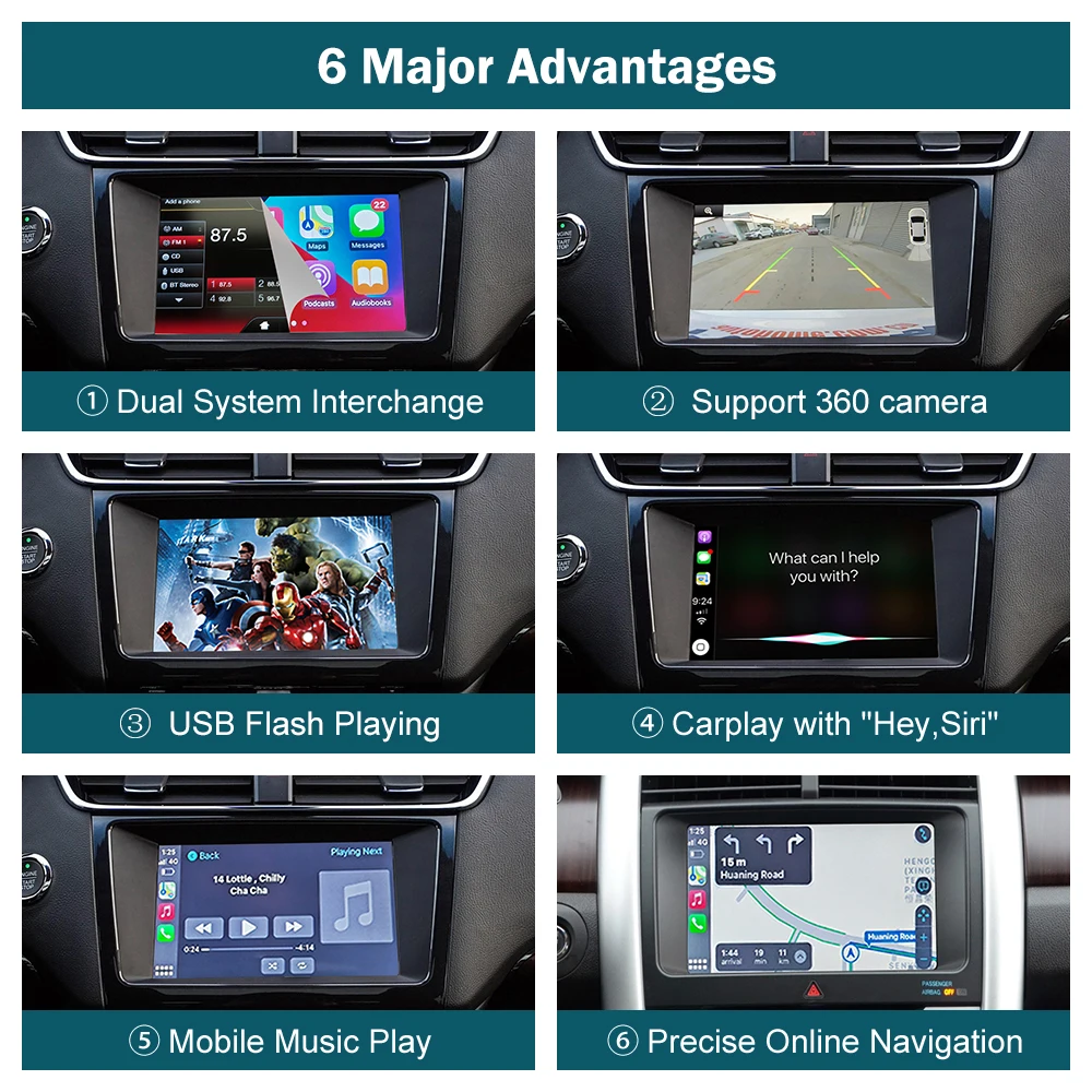 Дорожный Топ беспроводной CarPlay для Ford Flex Taurus с автоинтерфейсом Android