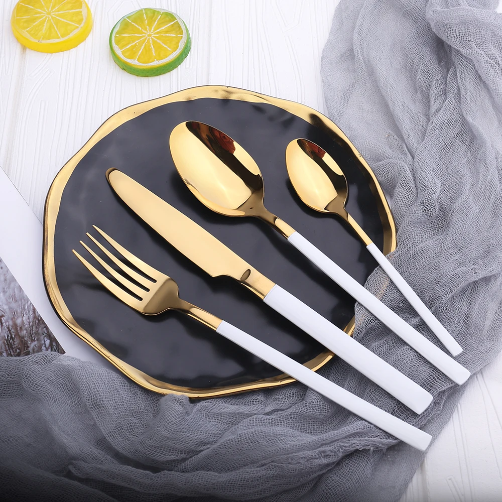 
Stainless steel spoon titanium gold rose gold gorgeous color ins Nordic minimalist tableware 