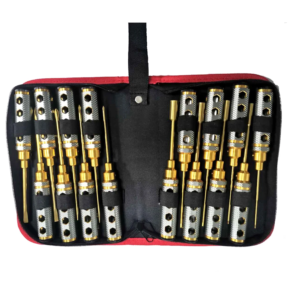 16 in 1 titanium nitride plated tips rc screwdriver tool kit for RC Hobby cars motorcycle Vehicle