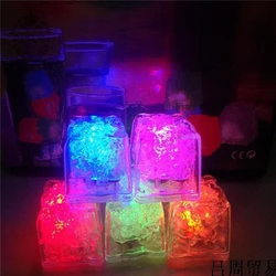 12pcs LED Ice Cubes Glowing Party Ball Flash Light Luminous Neon Wedding Festival Christmas Bar Wine Glass Decoration Supplies