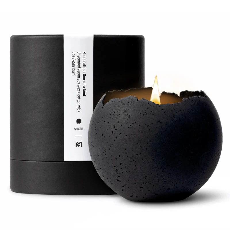 Mescente wholesale custom concrete jars scented candles luxury with lid and boxes packaging