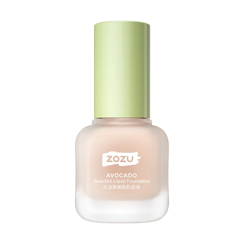 ZOZU Cosmetic Long Lasting Moisturizing Oil Control Concealer OEM ODM Lightweight Avocado Makeup Liquid Foundation Wholesale