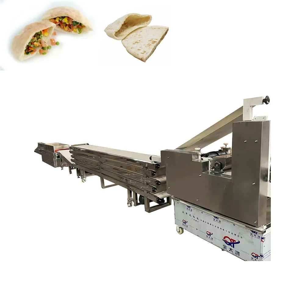 Tortilla forming baking producing line Chapati Arabic pita bread maker baker cooling machine roti baking tunnel oven for sale
