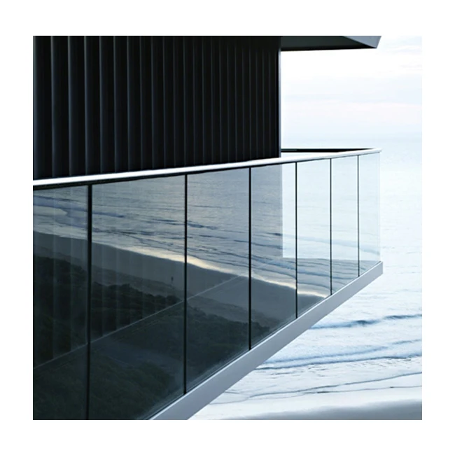 Hot sale Good quality Aluminium frame Modern handrails Designs exterior Indoor u channel Tempered glass railing for Safety fence