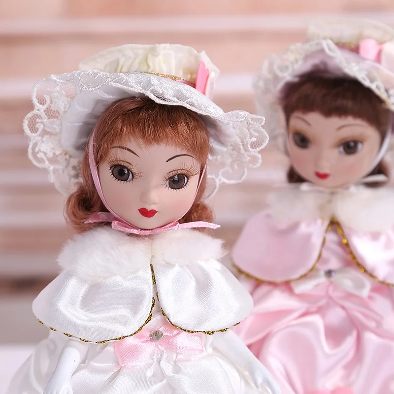 High end art decoration exquisite girls gift porcelain dolls girl luxury ceramic doll with dress