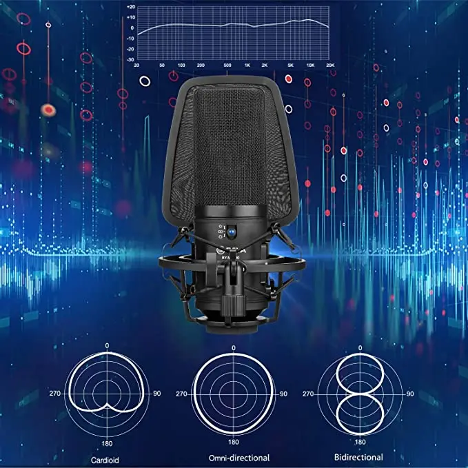 BOYA BY-M1000 Professional Studio Large Diaphragm wired dynamic audio vocal Microfone for Recording songs Broadcast Live Vlog