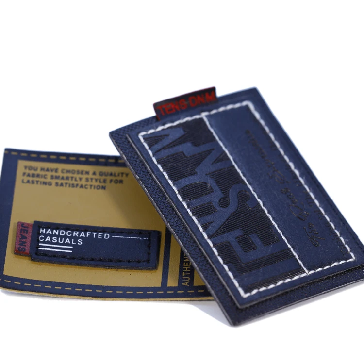 custom jeans hat leather patch logo repair faux patch self-adhesive laser engraving leather logo patches for clothing