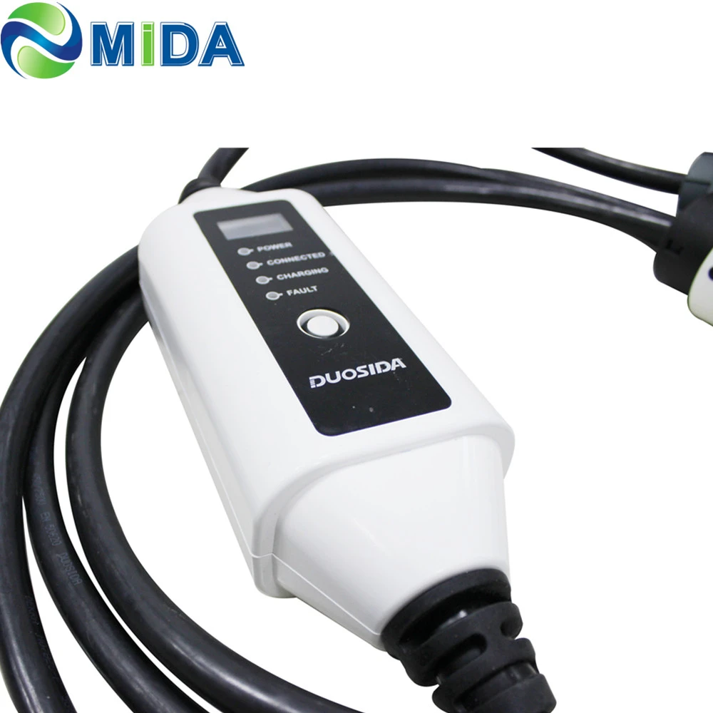 32A Three Phase EVSE Mode 2 Portable EV Charger AC 22KW Type 2 IEC62196 Connector