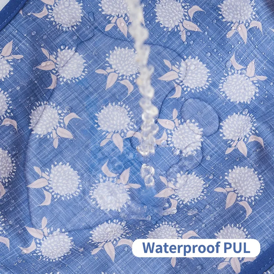 Happyflute Baby Bib Waterproof Baby Apron Machine Washable PVC, BPA, & Phthalate Free Great Travel Bib