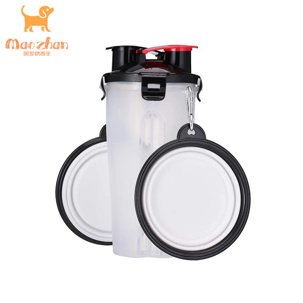 Collapsible dog food and water cup plastic feeder pet cat food foldable travel outdoor dog cup bottle
