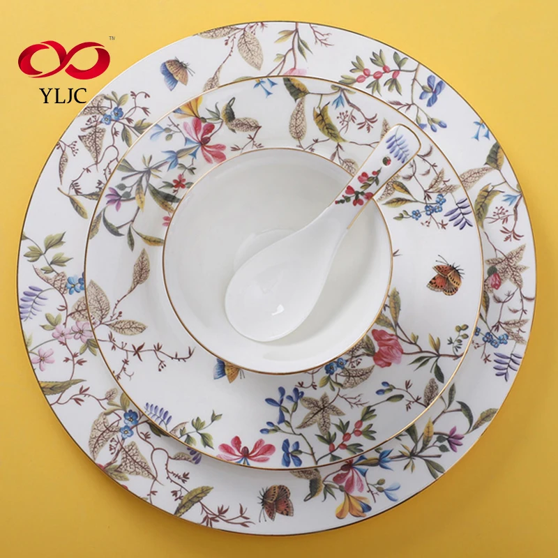 Dinnerware Porcelain Dinner Plates Ceramic Bone China Tableware 4pcs ceramic dinnerware sets