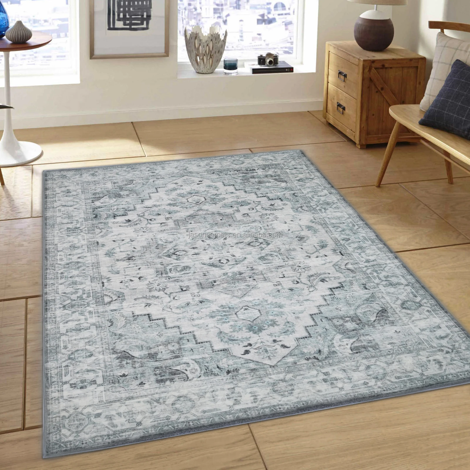 custom designed heat-transferring printed carpet soft machine washable foldable home decoration area rugs