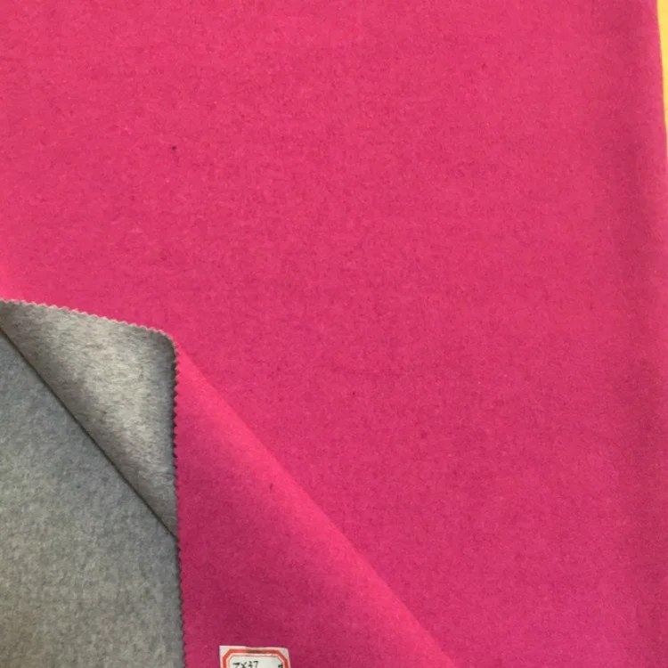 40% Wool Two different color 800g/m plain wool fabric for coats  Double sided wool fabric