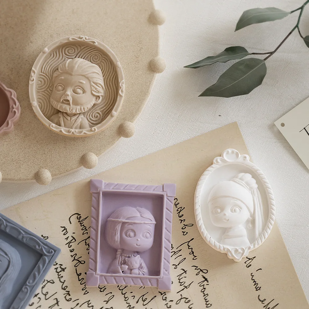 C60 Cartoon design Cute Girl Resin molds ,Refrigerator Stickers Cream Glue Silicone Mold