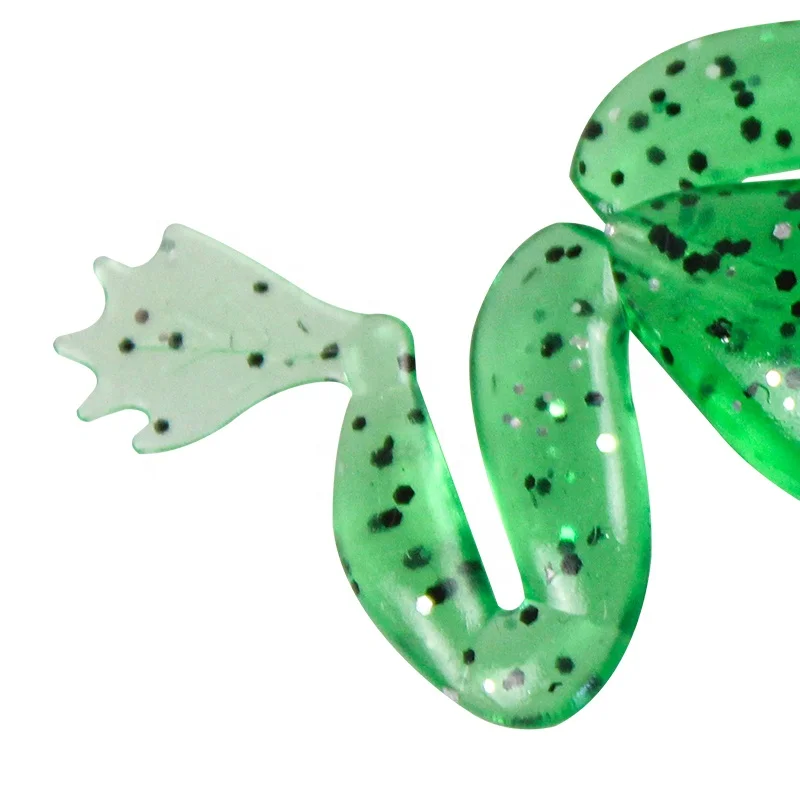 Soft frog soft bait Lure bait Bionic floating frog 1kg 3.5g long shot fishing black fish and bass soft plastic lures