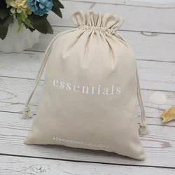 Canvas Bag Custom Logo Eco Friendly Plain Promote Drawstring For Packaging