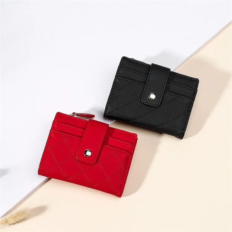 Pink small minimalist short women fashionable card holder mini wallets for teenage girl ladies