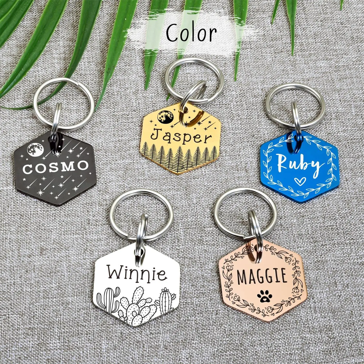 Free Logo Engraving Dog Tags  Funny Double Sided Deep Engraved Stainless Steel Pet Id Tags For Dogs, Cat & Dog Collar Charm