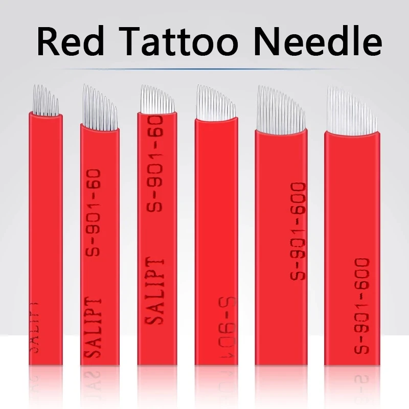 New Arrivals Red 0.18Mm U Shape Lamina Flex Makeup Blade Pen Eyebrow Microblading Tattoo Needles