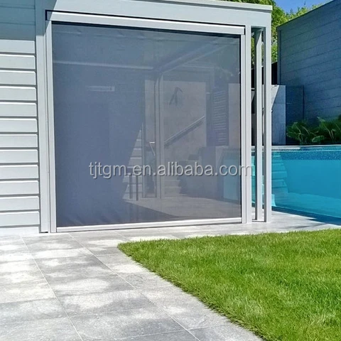 Mosquito net for blind stores zip track waterproof blinds shades with valance courtains roller