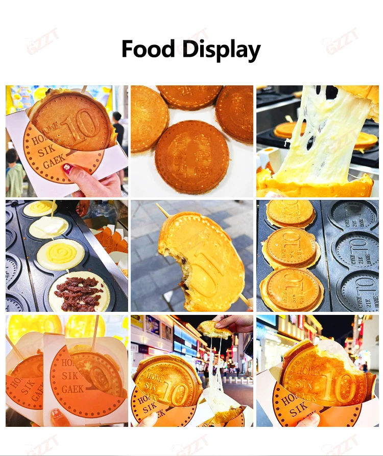 Electric Crispy Cheese Waffle Maker 3 4 Pieces Commerical Coin Waffle Maker Machine Gas Custom Korean Japanese Round Wafer Maker