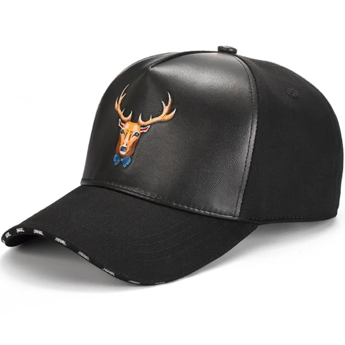 High Quality PU Leather Cap Sports Hat Baseball Cap Custom Embroidery Leather Trucker Hat, Leather Hat