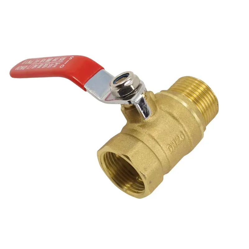 ZYL Brass valve with inner and outer threads mini ball valve with red handle straight valve small red hat air compressor switch