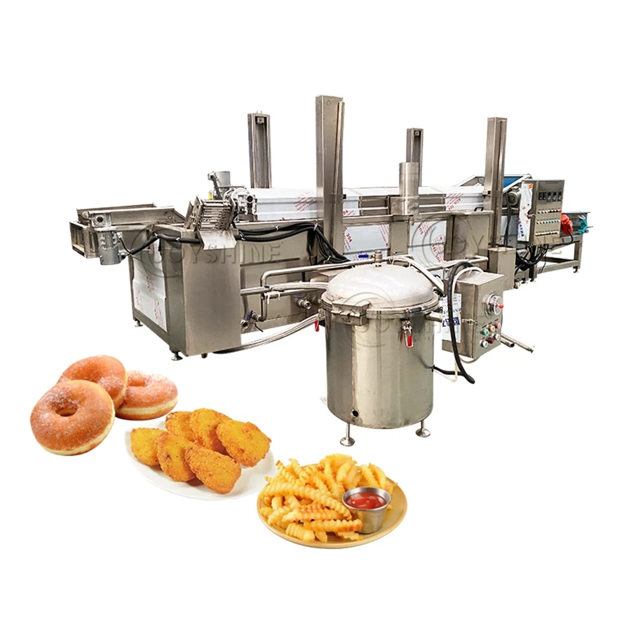 Potato Chips Production Line Fully Automatic Industrial Potato Chips Frying Machine Fryer