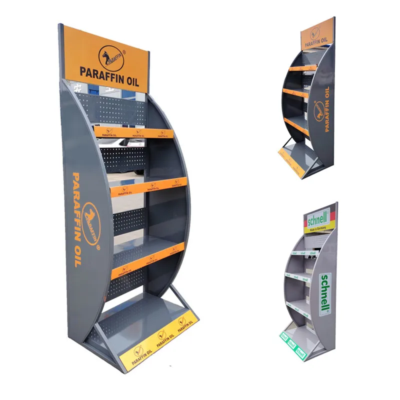 Customized Printing 70X45X170cm Free Standing Metal Shelf Display Racks for Shops
