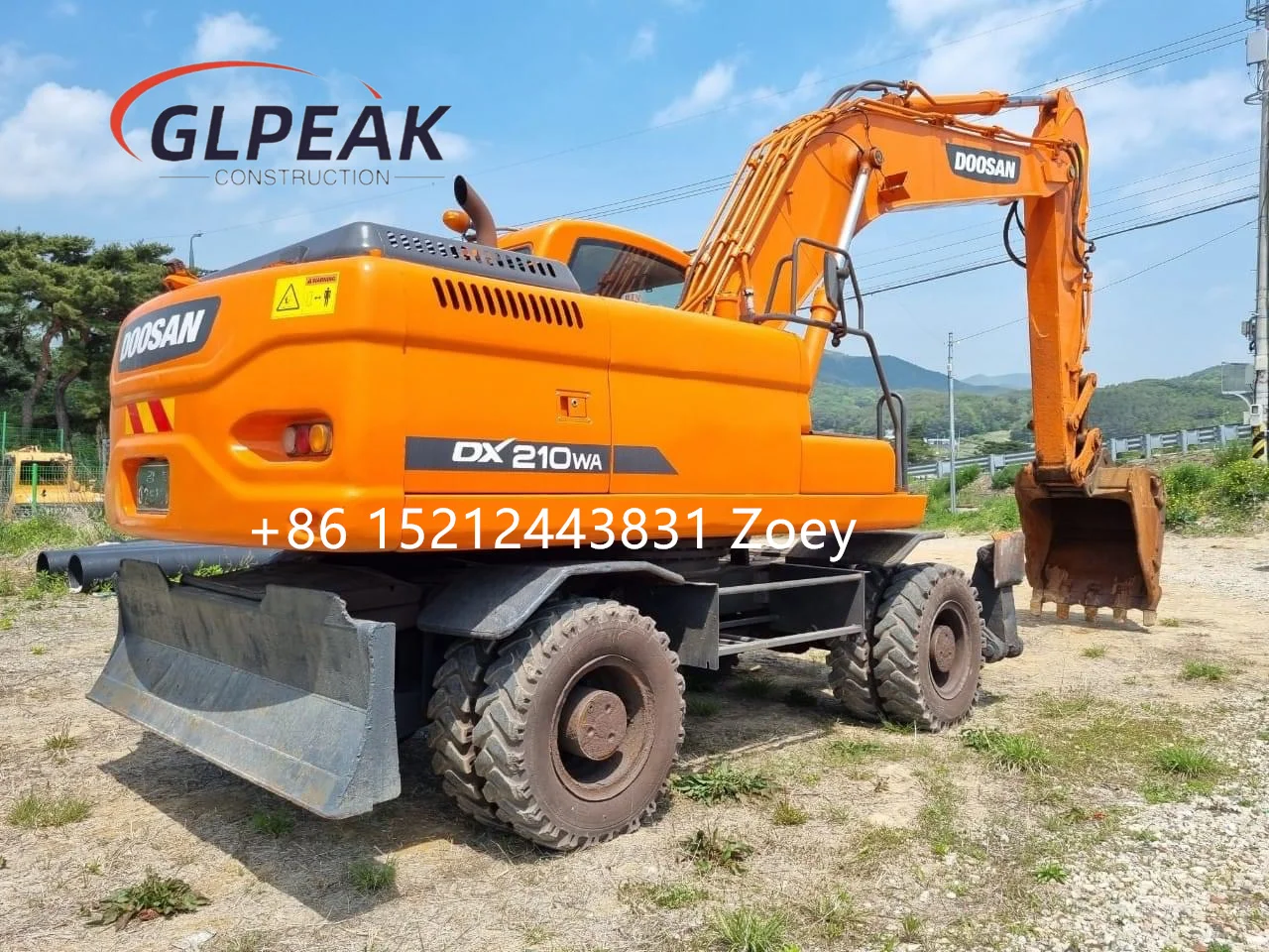 Высокое качество б/у Doosan DX210W-7 колесный экскаватор красивое состояние с доступным послепродажным обслуживанием