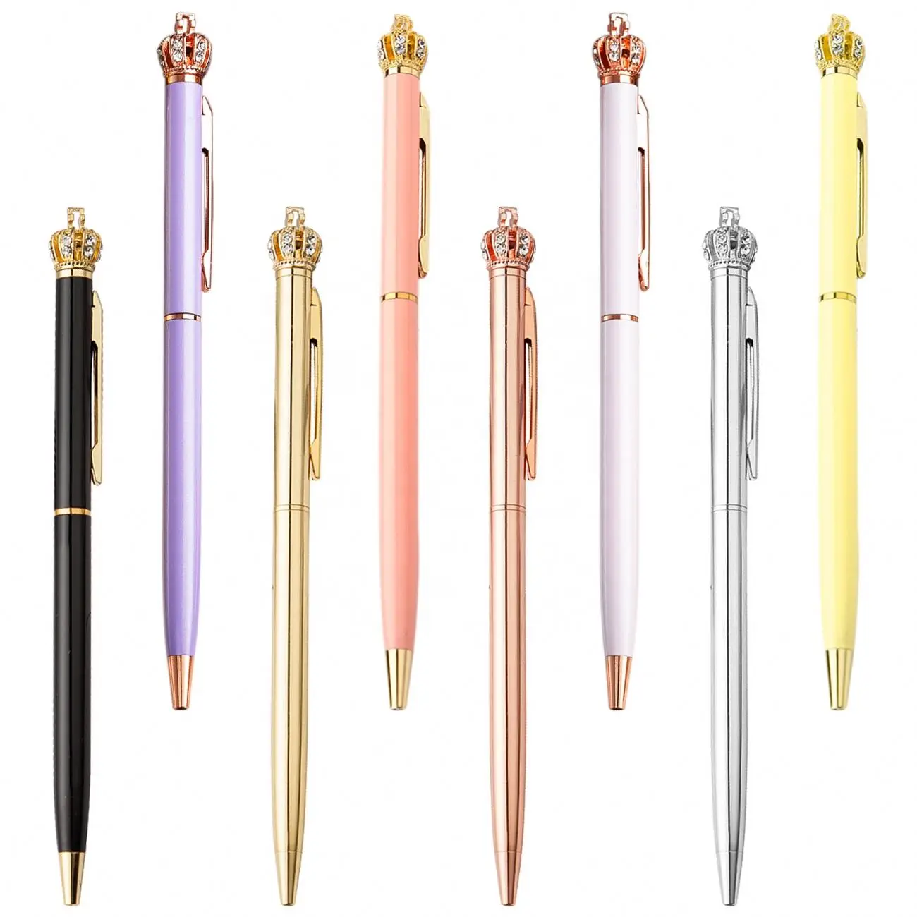 Promotional Gifts Crystal Pen Luxury Customized Logo Crown Metal Ballpoint Pen