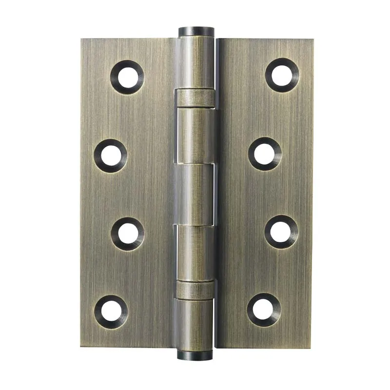 2 Ball Bearing Fixed Pin Flat Tip Door Hinge Antique Brass Stainless Steel 100*75*3mm 4 Inch * 3 Inch Wood & Machinery Screws