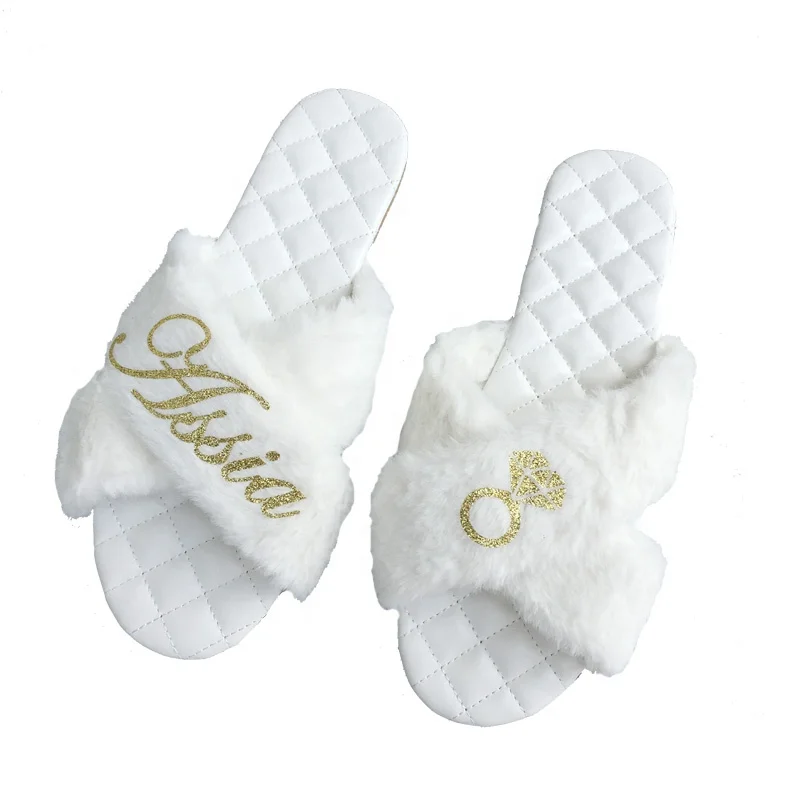 
novelty Soft Women outdoor indoor Sandal Wedding Bride slippers Hen Party supplies Personalized Bridesmaid Maid of honor gifts 