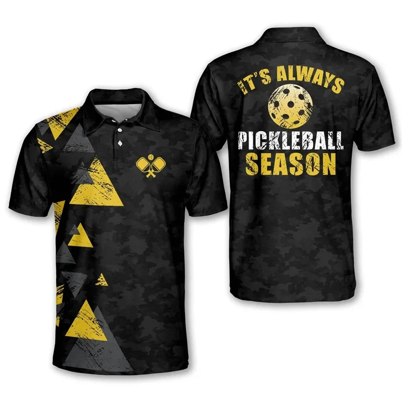 Customize Polo Collar Pickleball T-shirt Men Sports Uniform High Quality Quick Dry Short Sleeve Pickleball Wear