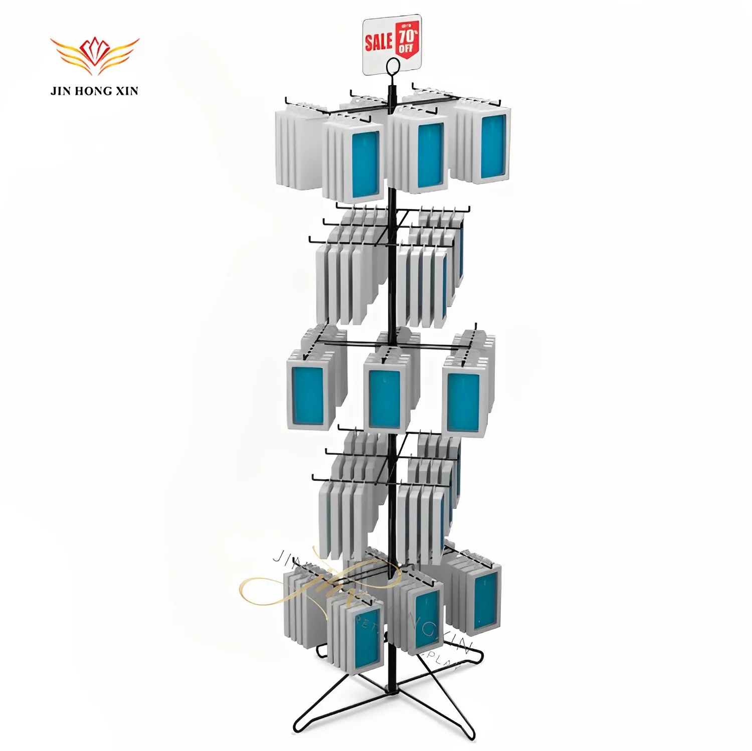 Hot Retail Display Stands Phone Accessories High Quality Metal Design Hot Sale Pop Display Earphone Accessories Steel Shelves