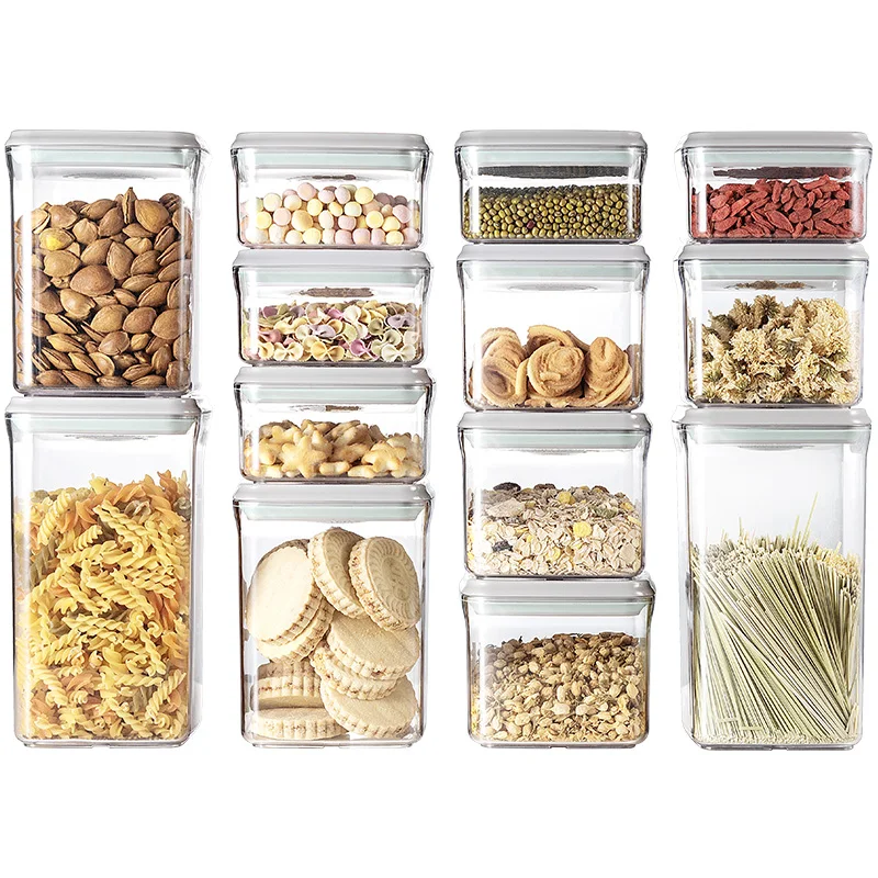 Super Bargain 8 Pieces Set Plastic Rectangle Shape Container Stackable Kitchen