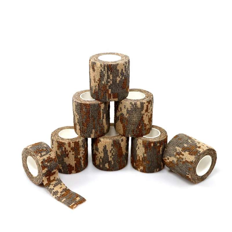 Non-woven Camo bandage for sports or animals elastic bandage tapes Cohesive Bandages