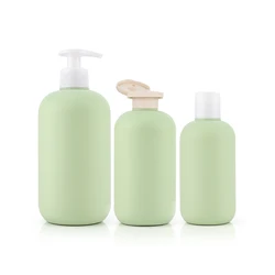 100ml 200ml 300ml 500ml cosmetic green frosted sunscreen squeeze shower gel body wash shampoo lotion pump hdpe plastic bottle