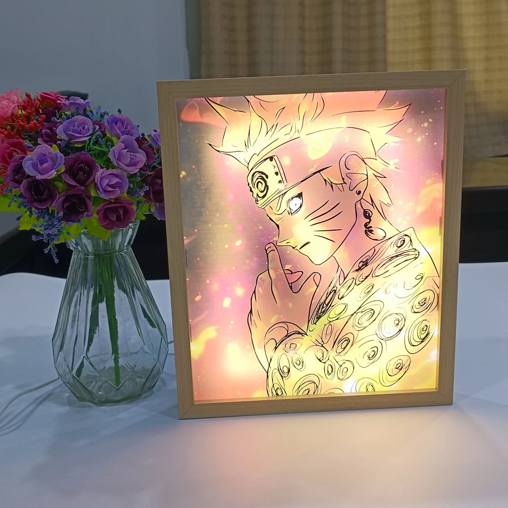 3colors led light Art Painting Glowing Light Photo Frame Bedroom Living Room Home Wall Decor Picture Frames With Three size