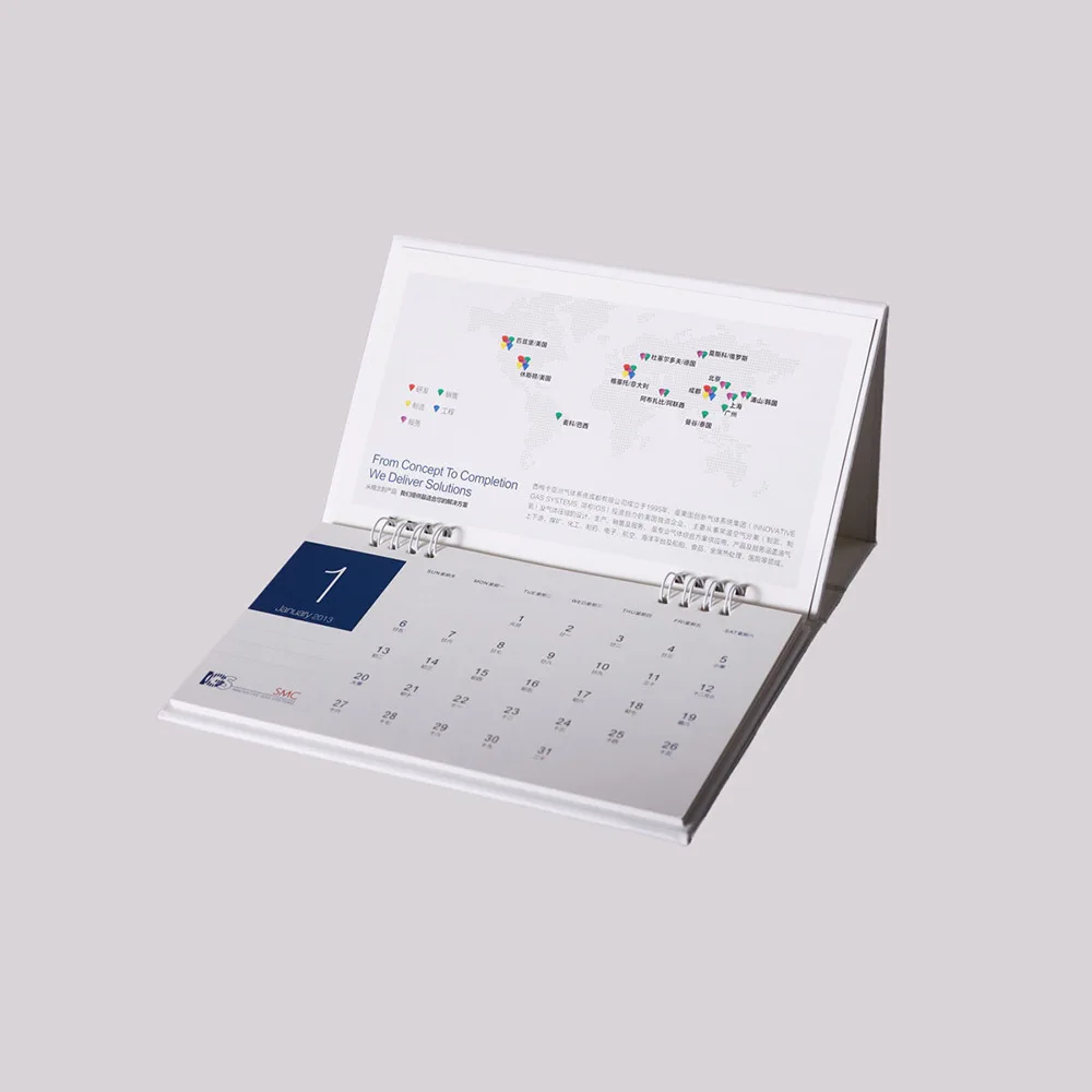 Custom Logo Paper 2025 Wholesale Creative simple calendar Office desktop decoration portable calendar