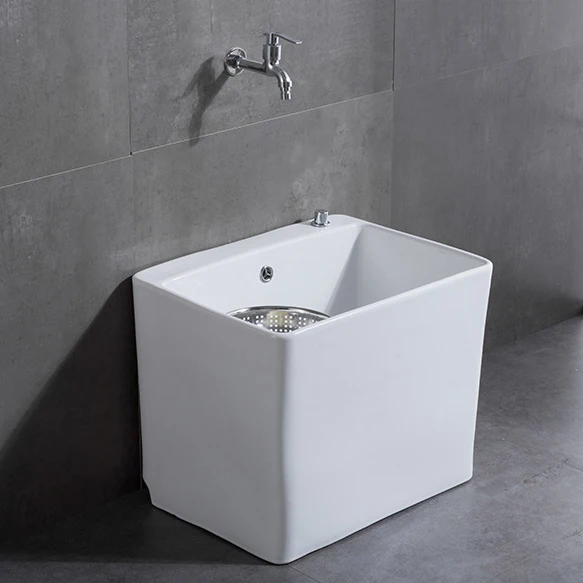 Hot Sale Hotel Bathroom Square Ceramic Outdoor Rectangle Vessel Sink Stand Floor Mop Sinks