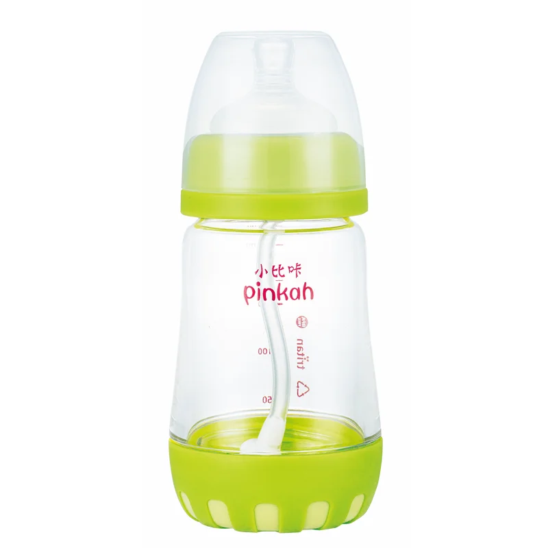 PINKAH BPA free plastic tritan baby milk feeding bottle with handle