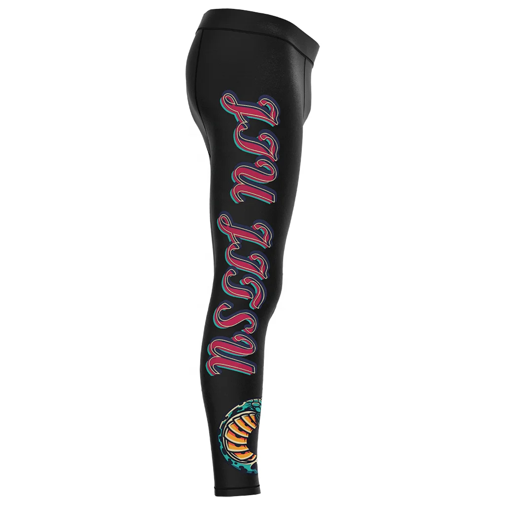 Design Thailand Fighting Judo Training Custom Compression Leggings Mma Shorts With Long Slits Football Spats
