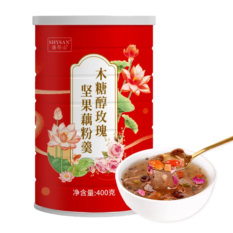 wholesale 400g rose nut lotus root powder soup fruit lotus root powder instant granules qiya nut lotus root powder