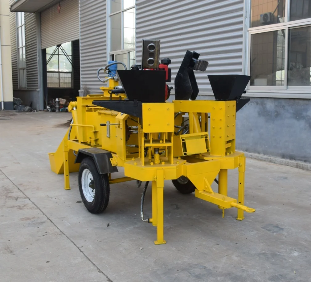 Long Service life M7MI Twin Low Cost Mud clay soil diesel hydraulic Brick Making Machine