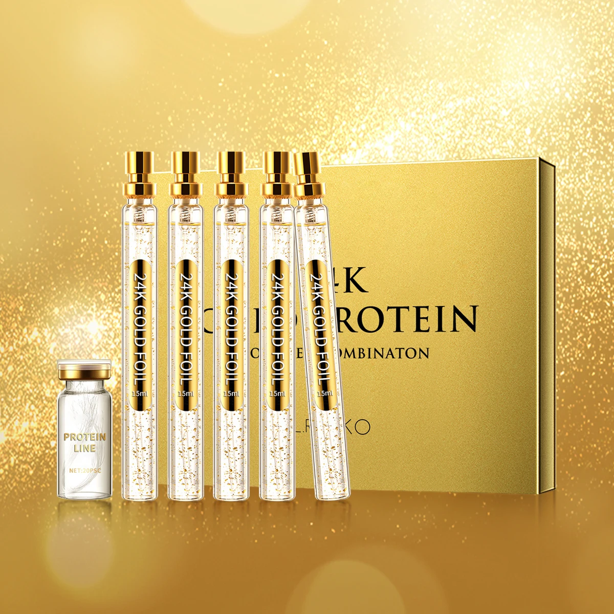 Private Label Whitening Anti Aging Revitalizer Serum Pure 24K Gold Collagen Skincare Set Korean Skin Care  Sets Products