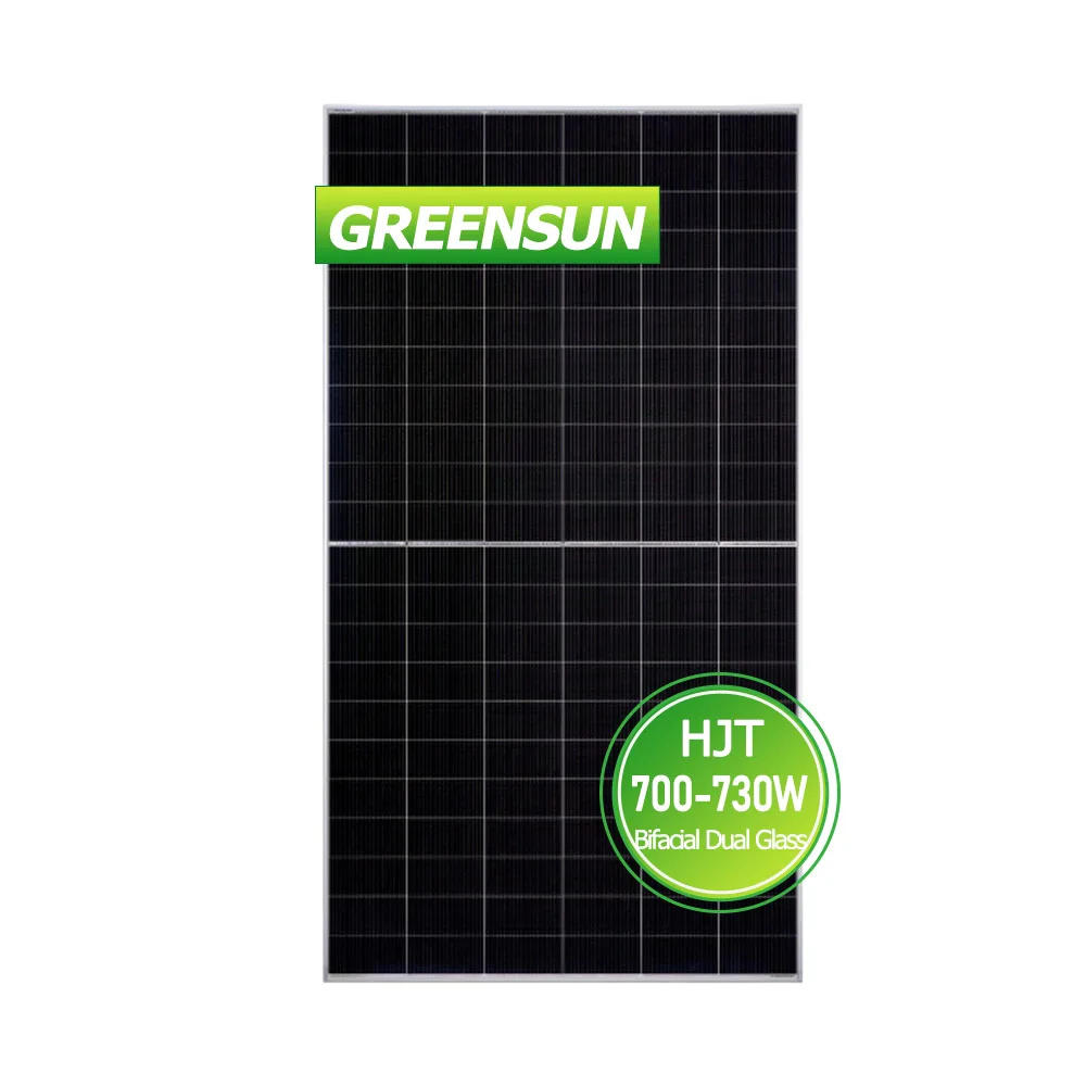 Biggest Solar Panel 700w solar panel HJT technology bifacial high efficiency Greensun Solar Panel for power plant